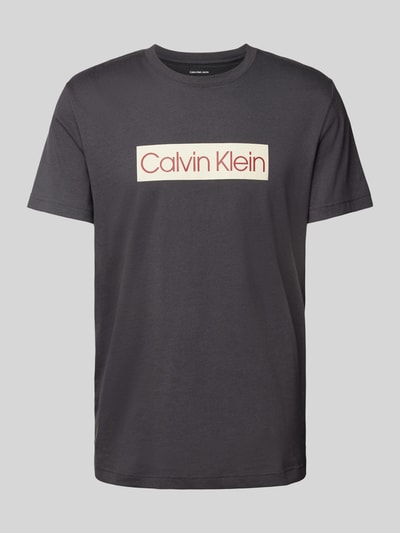 Calvin Klein Jeans T-Shirt mit Label-Print Dunkelgrau 2