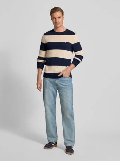 Tommy Hilfiger Regular Fit Strickpullover aus feinster Wolle  Marine Melange 1