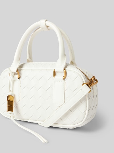 Seidenfelt Handtasche in Flecht-Optik Modell 'KINNA BOWLING BAG' Weiss 3