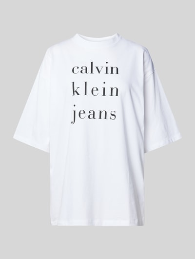 Calvin Klein Jeans T-Shirt mit Label-Print Modell 'CKJ LOGO' Weiss 1