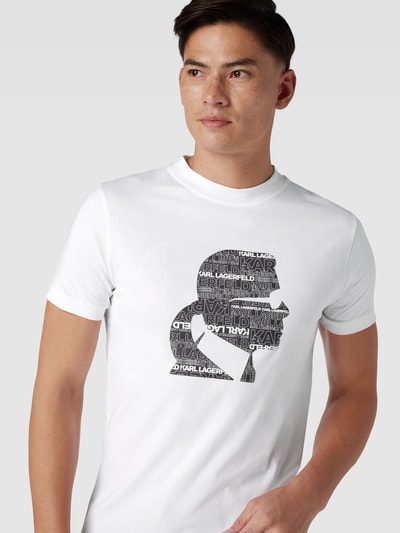 Karl Lagerfeld T-shirt met labelprint Wit - 3