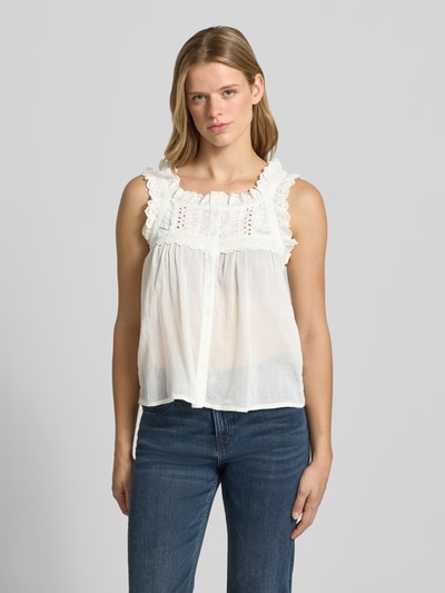NOISY MAY® Blusentop mit Lochstickerei Modell 'SALMA' Weiss 4
