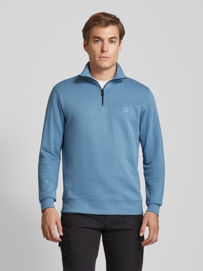 BOSS Orange Sweatshirt met opstaande kraag, model 'Zertrust' Bleu - 4