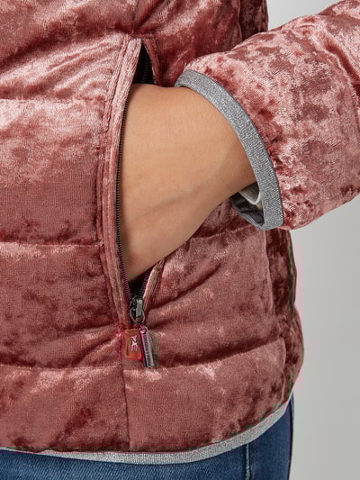Frieda & Freddies Daunenjacke aus Samt mit Kapuze Rosé 4