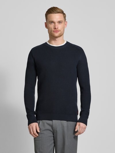 JOOP! Jeans Strickpullover mit Rundhalsausschnitt Modell 'Svante' Marine 4