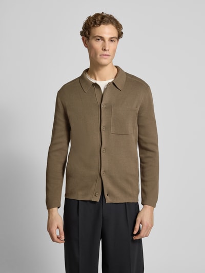 Marc O'Polo Regular Fit Strickjacke aus reiner Baumwolle Camel 4
