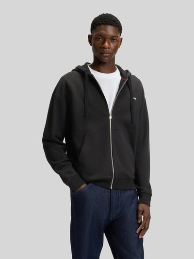 HUGO Relaxed fit sweatjack van puur katoen model 'DAPOZIP' Zwart - 4
