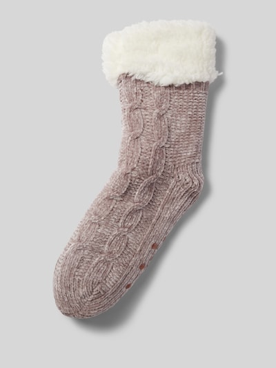 CAPELLI NEW YORK Socken mit Zopfmuster Taupe 1