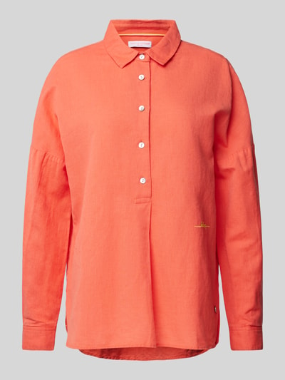 Frieda & Freddies Linnen blouse met labelstitching Oranje - 2