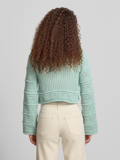 ONLY Regular Fit Strickjacke aus Baumwoll-Mix Modell 'NATALIE' Schilf 5