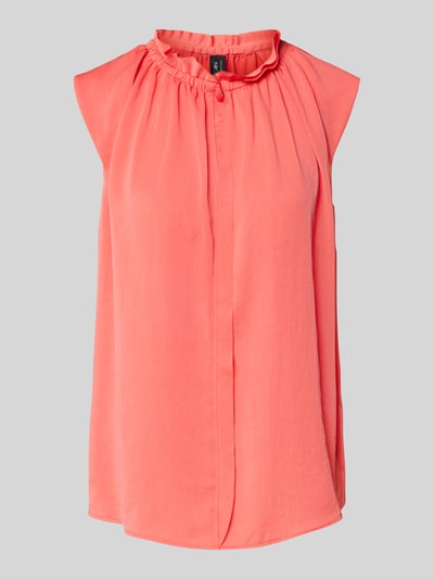 Marc Cain Blousetop met opstaande kraag en kapmouwen Koraal - 2