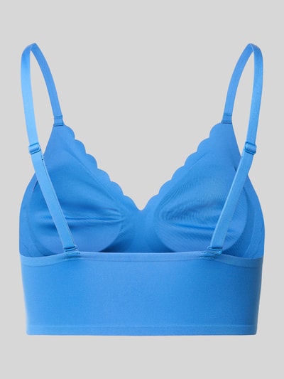 Produktfoto, Bustier mit verstellbaren Trägern Modell 'SENSATION' von Skiny in kräftigem Blau, weiche Materialstruktur, elastischer Stoff, feine Wellenkante.