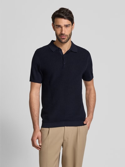 Strellson Poloshirt met korte knoopsluiting, model 'Adrian' Donkerblauw - 4