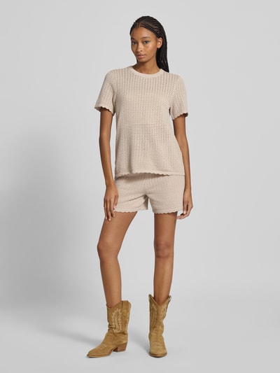 Pieces Regular Fit Strickshorts aus reiner Baumwolle Modell 'SCOUT' Sand 1