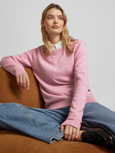 Vila Gebreide pullover met ronde hals, model 'Viril' Roze - 3