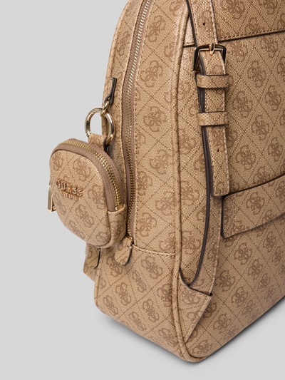 Guess Rucksack mit Label-Applikation Modell 'POWER PLAY' Hellbraun 3