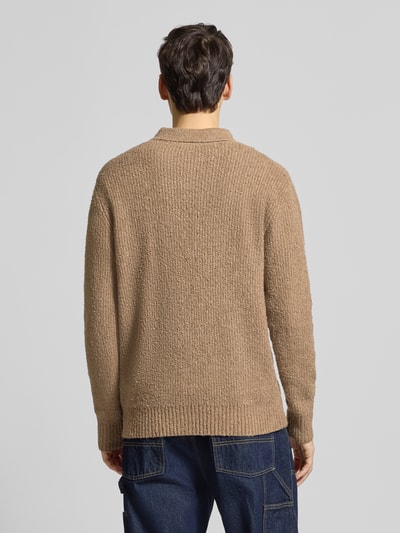 Only & Sons Relaxed Fit Strickpolo aus Baumwoll-Mix Modell 'DALE LIFE' Hellbraun 5