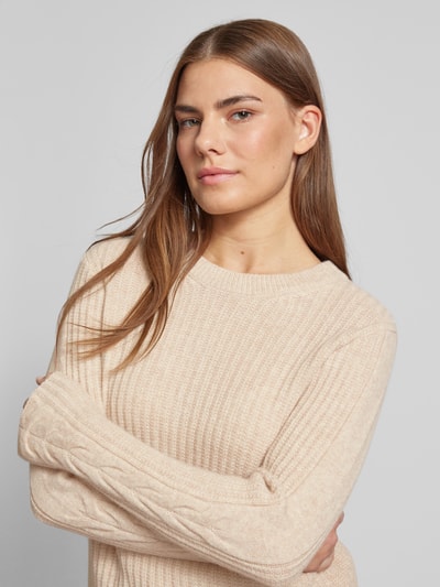 MAERZ Muenchen Gebreide pullover met ribboorden Beige gemêleerd - 3