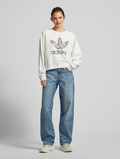 adidas Originals Bluza z nadrukiem z logo Beżowy 1