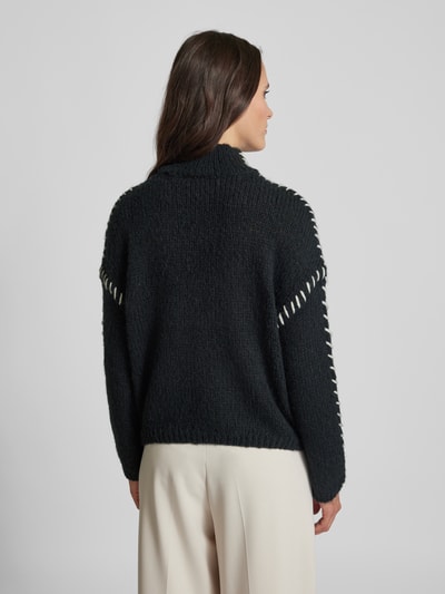 Vila Gebreide pullover met ribboorden, model 'CHOCA' Zwart - 5