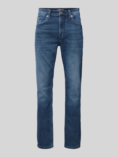 s.Oliver BLACK LABEL Slim fit jeans in 5-pocketmodel, model 'Nelio' Marineblauw - 2