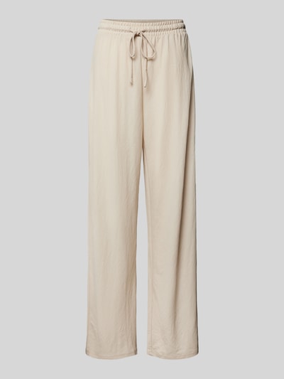 Only Spodnie materiałowe z szeroką nogawką i elastycznym pasem model ‘JANY’ Beżowy 2