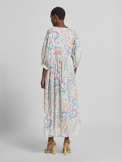 Milano Italy Midikleid aus reiner Baumwolle mit Allover-Paisley-Print Hellgruen 5