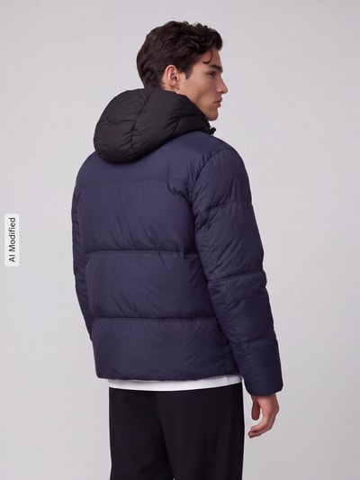 HUGO Blue kurtka pikowana o kroju regular fit z kapturem model 'Bodo2541' Ciemnoniebieski 5