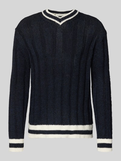 SELECTED HOMME Relaxed Fit Strickpullover mit Woll-Anteil Modell 'ROY' Dunkelblau 2