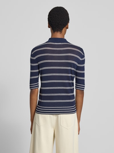Closed Slim Fit Poloshirt aus reiner Wolle Marine 5