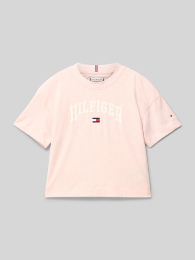 Tommy Hilfiger Teens T-Shirt mit Rundhalsausschnitt und Label-Stitching Apricot 1
