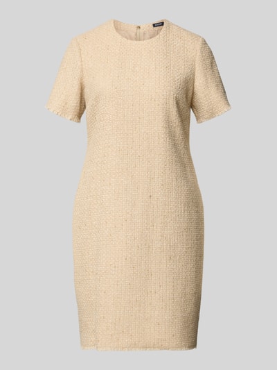 JOOP! Kokerjurk in bouclélook met ronde hals Zand - 2