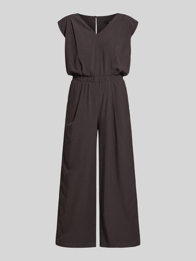 Produktfoto, Relaxed Fit Jumpsuit mit V-Ausschnitt Modell 'Charlou' von Someday, elastyczna mieszanka materiałów, ciemny kolor, wpuszczane kieszenie, krój relaxed fit, bez rękawów, taliowany, długość tyłu w rozmiarze 36: 44 cm, szerokość w rozmiarze 36: 52 cm, całkowita długość: 146 cm, długość wewnętrzna nogawki: 71 cm
