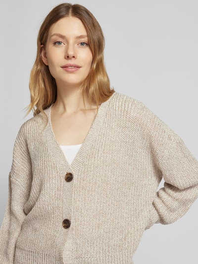 Vero Moda Regular Fit Strickjacke mit Ballonärmeln Modell 'LEA' Sand 3