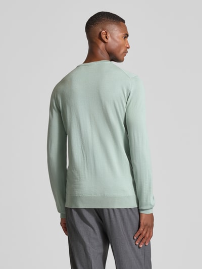 HUGO Regular fit gebreide pullover van merinowol, model 'SAN CEDRIC' Mintgroen - 5