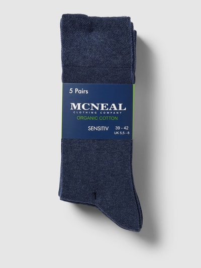 MCNEAL Socken mit elastischem Rippenbündchen im 5er-Pack Jeansblau Melange 3