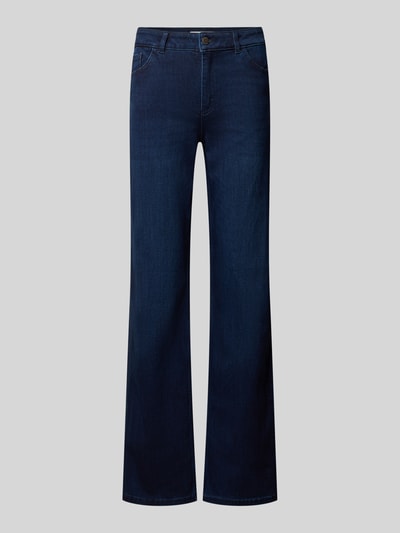 Produktfoto, Straight Fit Jeans aus Viskose mit Eingrifftaschen von Christian Berg Woman, granatowy kolor, gładka faktura, szerokość w rozmiarze 36/32: 38 cm, długość wewnętrzna nogawki w rozmiarze 36/32: 78 cm