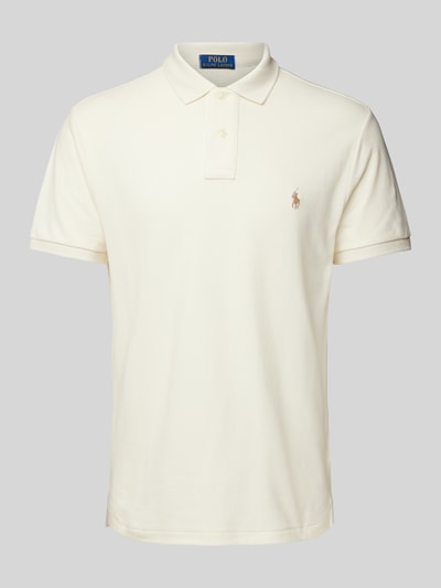 Polo Ralph Lauren Custom Slim Fit Poloshirt mit Label-Stitching Beige 1