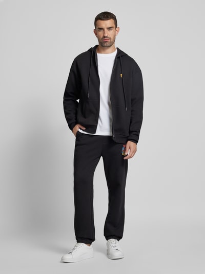 Iceberg Sweatjack met labelstitching, model 'FELPA' Zwart - 1