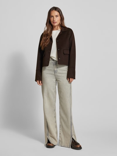 MANGO Jacke mit Reverskragen Modell 'ALEX' Dunkelbraun 1
