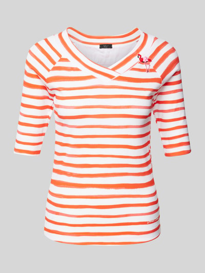 Marc Cain T-shirt w paski Czerwony 2