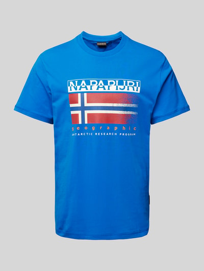 Napapijri T-shirt z nadrukiem z logo i napisem model ‘S-KREIS’ Królewski niebieski 2