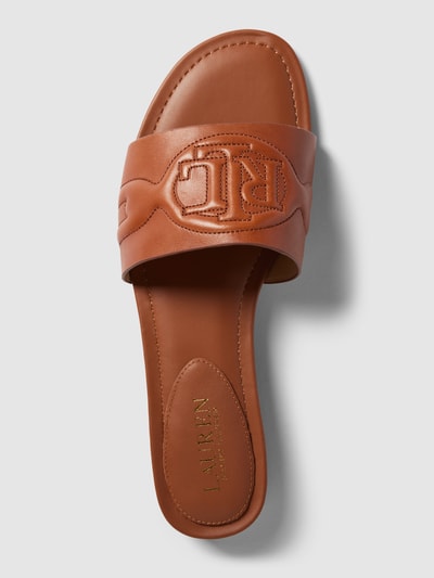 Lauren Ralph Lauren Slides mit Label-Details Modell 'ALEGRA' Cognac 3