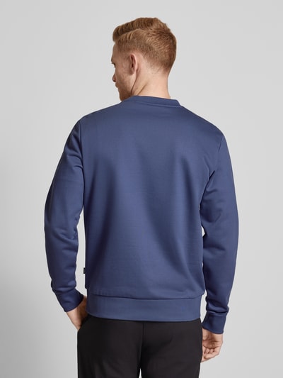 BOSS Sweatshirt met labelstitching, model 'Soleri' Marineblauw - 5