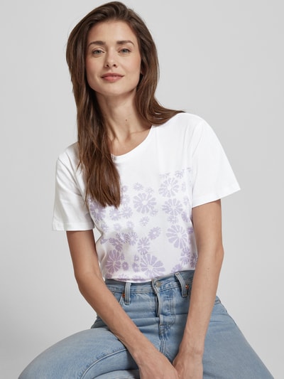 Armedangels T-shirt met bloemmotief, model 'MAARLA FLOWER POWAA' Wit - 3