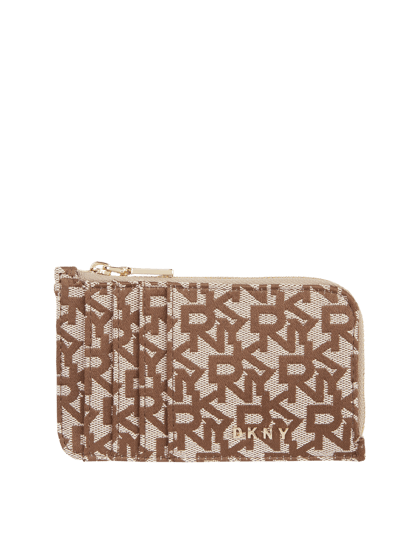 DKNY Pasjeshouder met logomotief, model 'Bryant' Taupe - 1