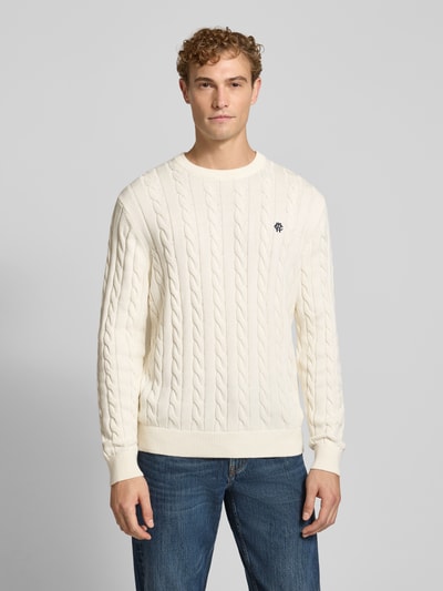 MCNEAL Slim fit gebreide pullover van puur katoen Zand - 4