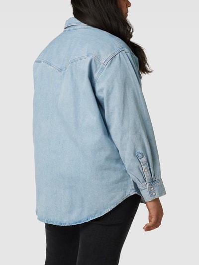 Levi's Plus PLUS SIZE Jeanshemd mit Label-Details Modell 'DORSEY' Hellblau 5