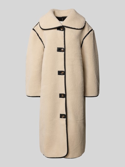 Neo Noir Lange jas van teddybont, model 'Carmen' Offwhite - 2