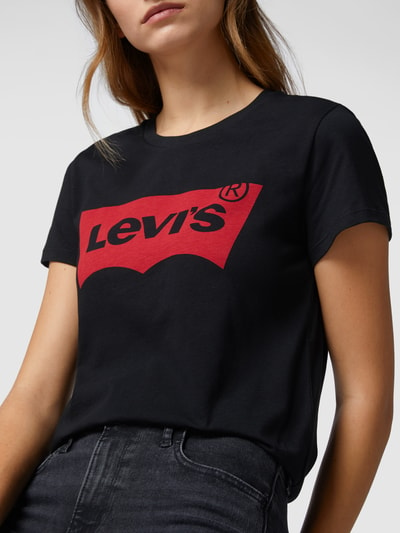 Levi's® T-shirt z nadrukiem z logo w kształcie skrzydła nietoperza  Czarny 3